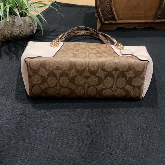 Coach Kacey Satchel In Colorblock Signature Canvas - Picture 7 of 12